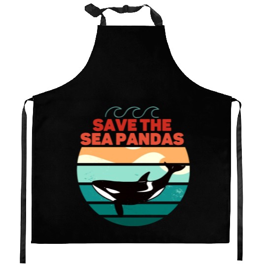 Rescue Killer Whale Orcas Save The Sea Pandas Kitchen Aprons