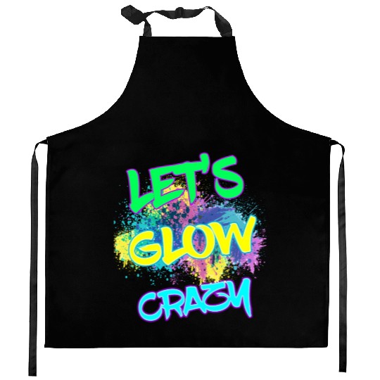 Let'S Glow Crazy Glow Party 80S Party Kitchen Aprons
