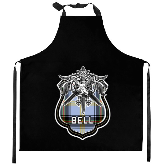 Bell Scottish Clan Family Tartan Lion Sword Name Kitchen Aprons