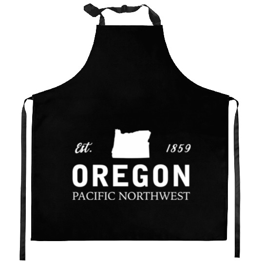 Oregon Est 1859 Pacific Northwest Us Flag Kitchen Aprons