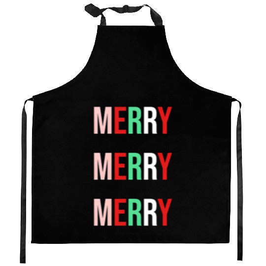 Merry Merry Merry Kitchen Aprons