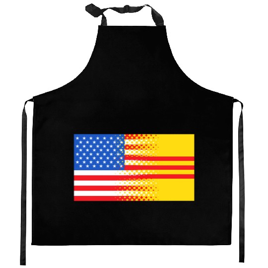 Vietnamese American South Vietnam Flag Kitchen Aprons