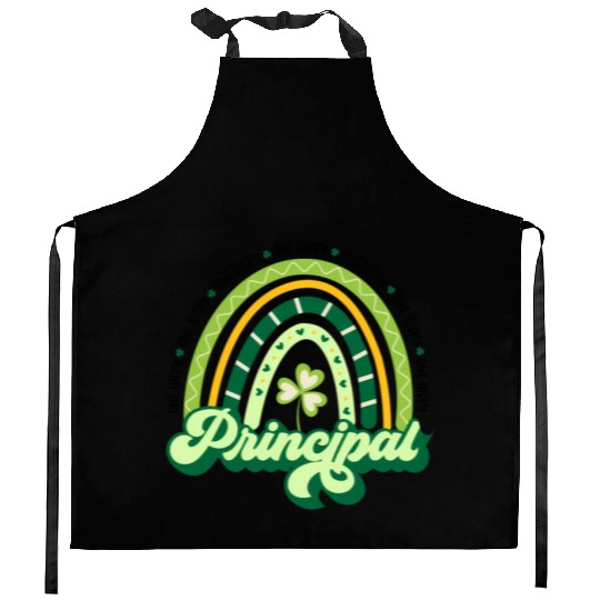 Boho Rainbow Shamrock One Lucky Principal St Kitchen Aprons