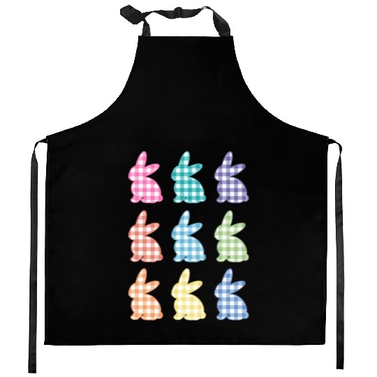 Easters For Plaid Easter Bunny Gingham Kitchen Aprons