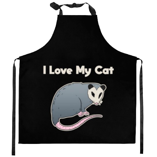 I Love My Cat Opossum Kitchen Aprons