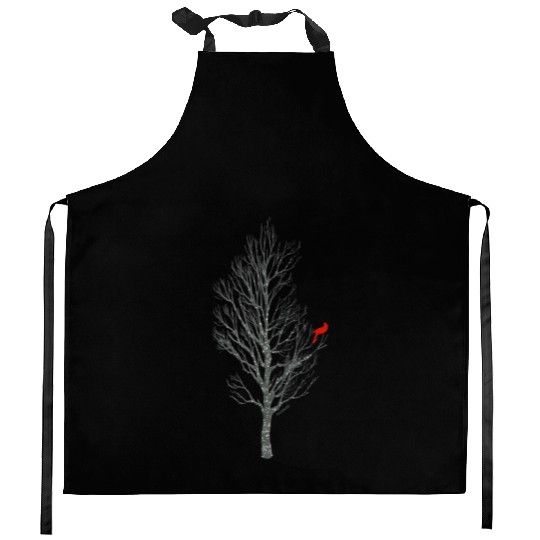 Winter Tree W Cardinal Bird Kitchen Aprons