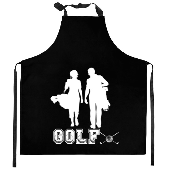 golf couple design for Kitchen Aprons