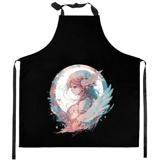 Watercolor Anime Fairy Cute Fairycore Pastel Goth Kitchen Aprons