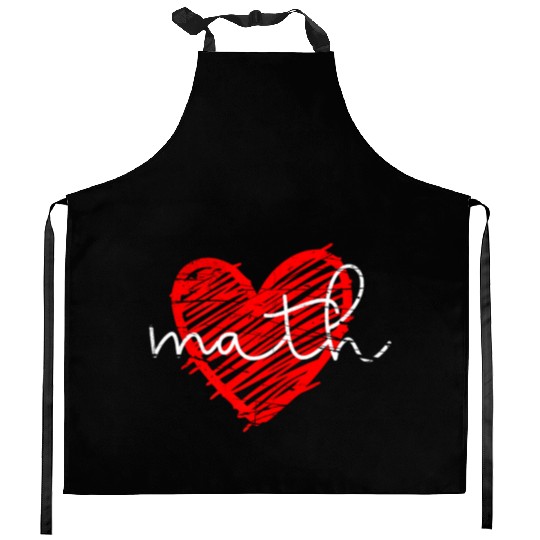 Math Heart - Math Teacher Heart Kitchen Aprons