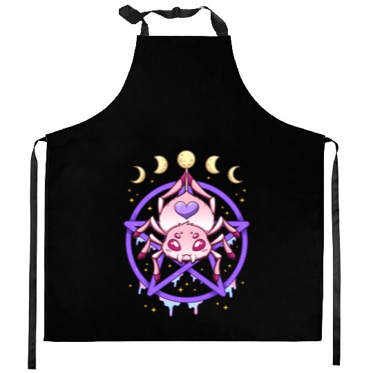 Kawaii Pastel Goth Creepy Pentacle der Kitchen Aprons