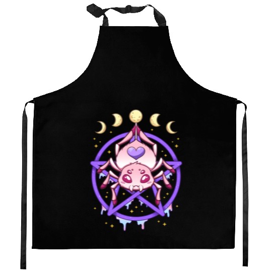 Kawaii Pastel Goth Creepy Pentacle der Kitchen Aprons