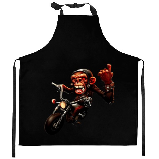 Zombie Raider Monkey Rockstar Kitchen Aprons
