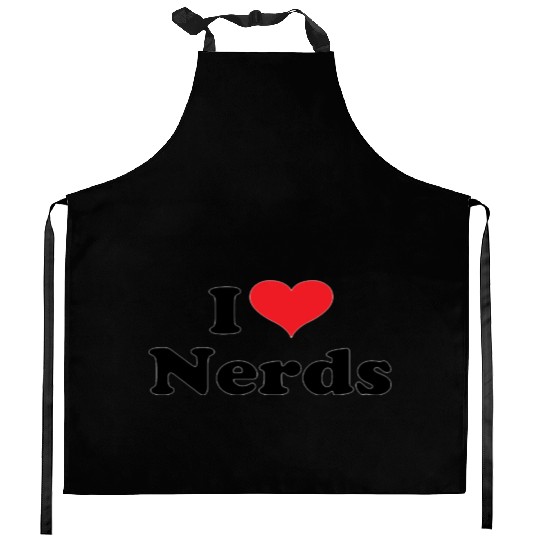 Cute I Love Nerds Kitchen Aprons