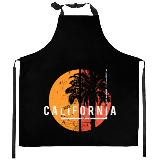 Venice Beach California Cool Palm Tree Native Kitchen Aprons
