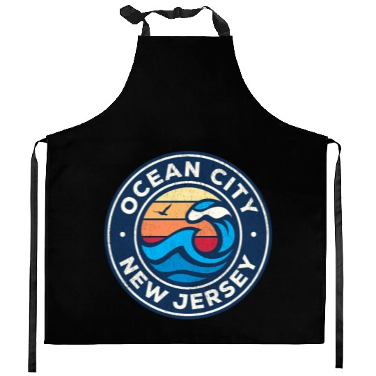 Ocean City New Jersey Nj Nautical Waves Kitchen Aprons