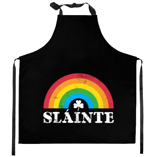 Slainte 80S 70S Rainbow Irish St Patric Day Kitchen Aprons