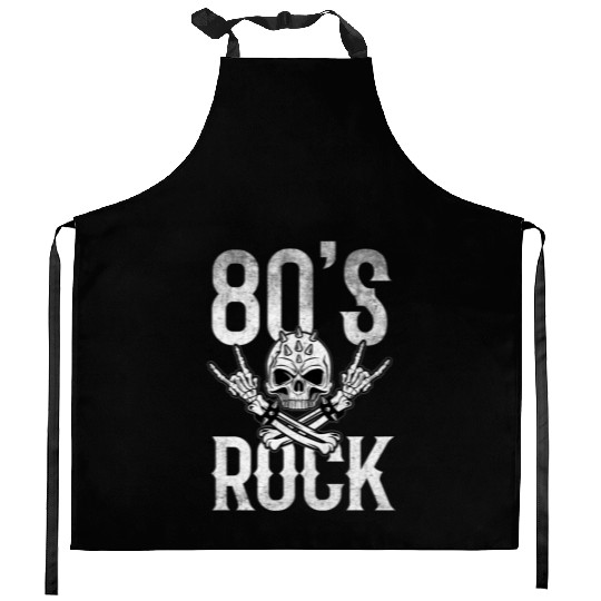 80S Rock And Roll Distressed Music Guitar Band Kitchen Aprons