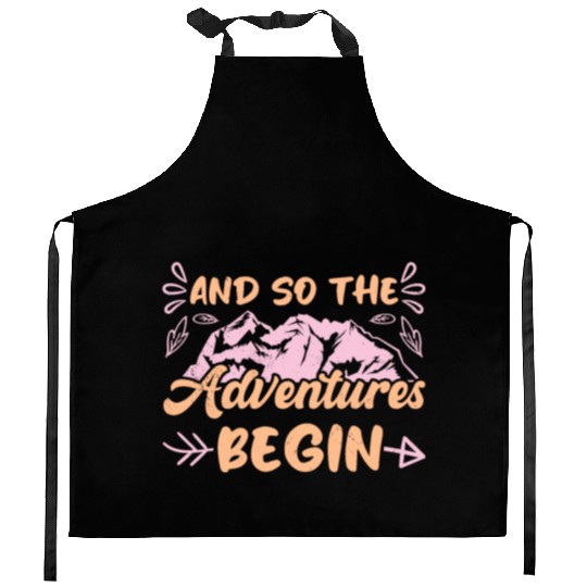 And so the Adventure begins Wanderlust Hiking Kitchen Aprons