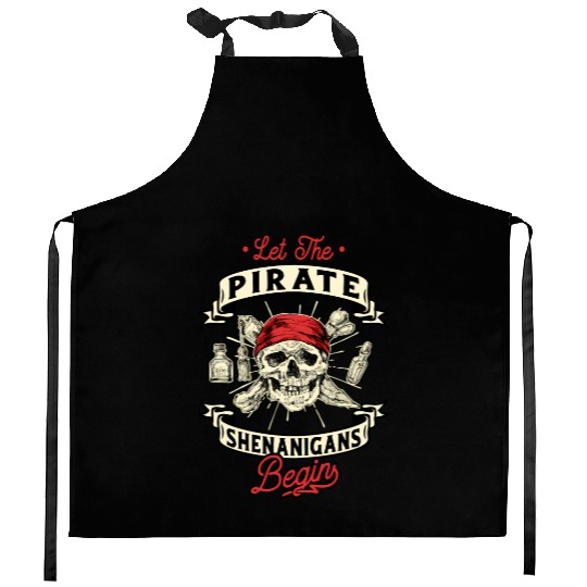 Let The Pirate Shenanigans Begin - Crossbones Kitchen Aprons