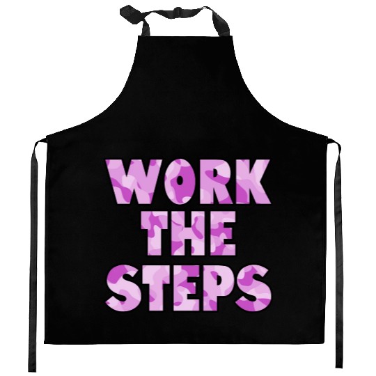 Work the Steps purple camo Kitchen Aprons