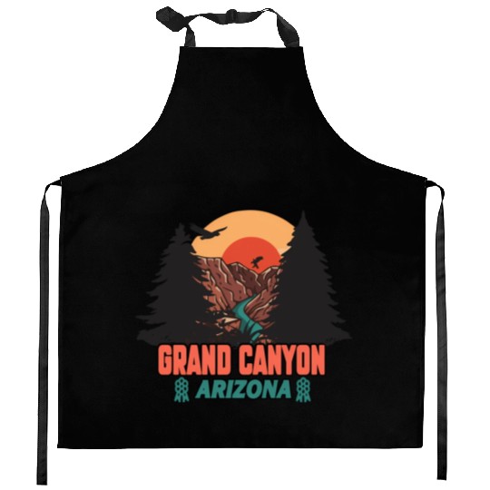 Grand Canyon Arizonna National Park Illustration Kitchen Aprons
