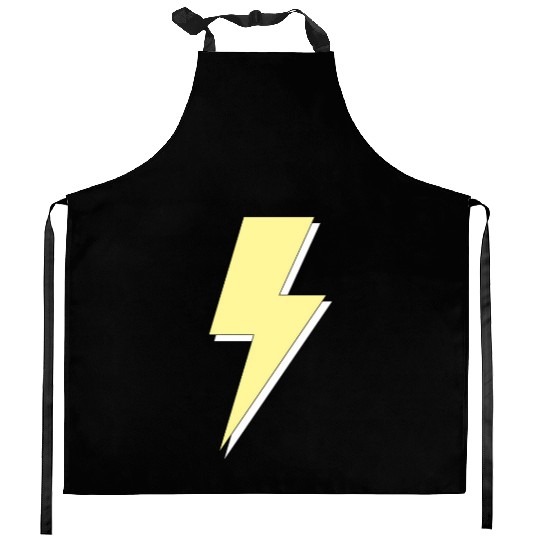 Aesthetic Pastel Yellow Lightning Bolt Kitchen Aprons