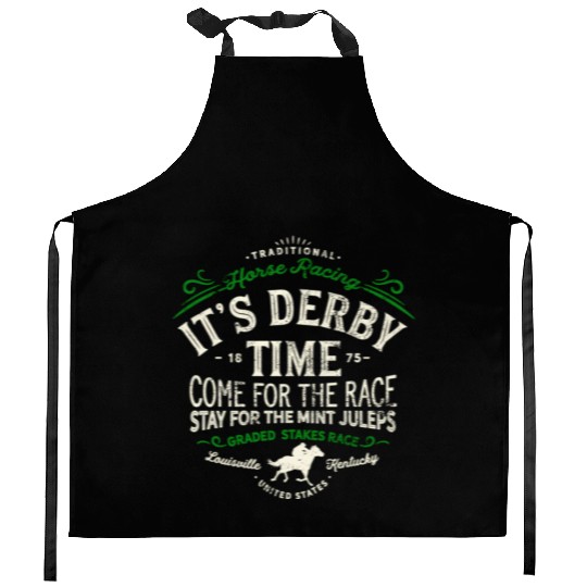 Derby Time Louisville Kentucky Horse Racing Kitchen Aprons