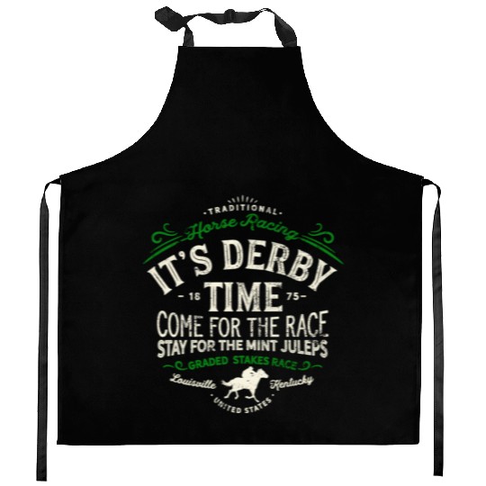 Derby Time Louisville Kentucky Horse Racing Kitchen Aprons