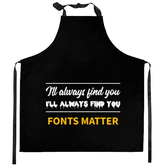 Typography Fonts Matter Writer Kitchen Aprons