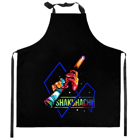 Colorful Shakuhachi Japanese Bamboo Flute Kitchen Aprons