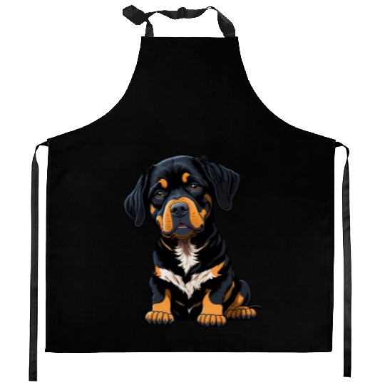 Rottweiler Dog Puppet Kitchen Aprons