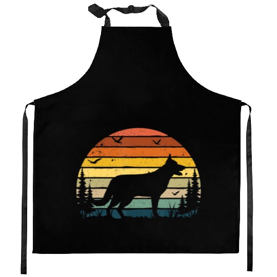 German Shepherd Vintage Retro Mom Dad Pet Lover Kitchen Aprons