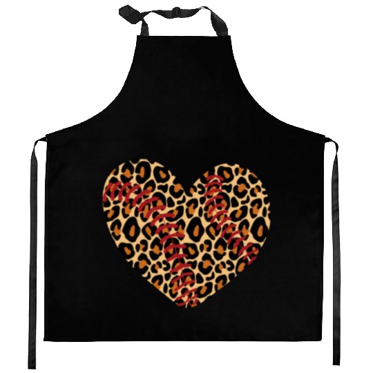 Baseball Leopard Heart Kitchen Aprons Cute Mom Dad Men Women