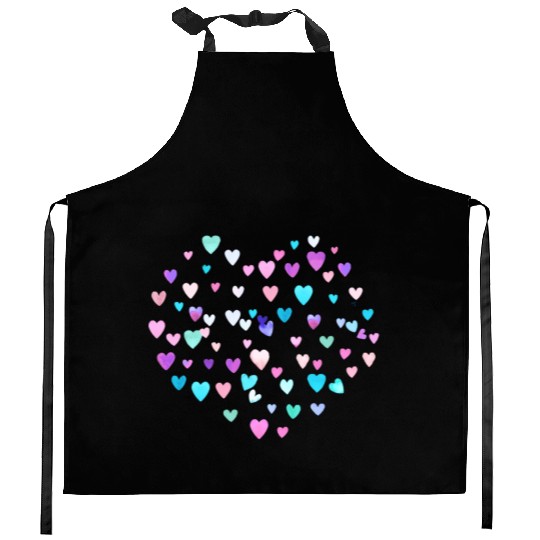 Valentines Multicolored Love Hearts Gum Pink Copy Kitchen Aprons