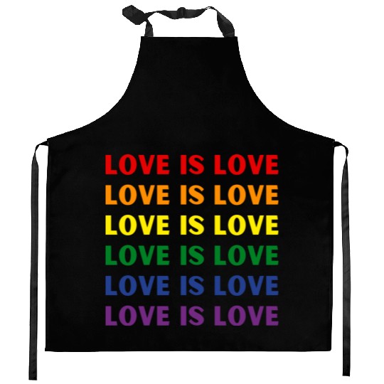 Love Is Love Rainbow Flag Kitchen Aprons