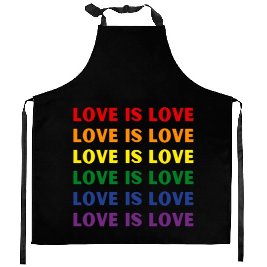 Love Is Love Rainbow Flag Kitchen Aprons