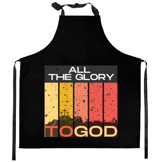 All The Glory to God Kitchen Aprons