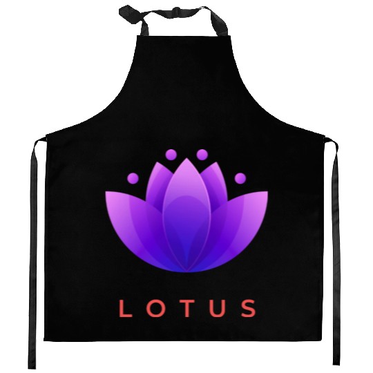 "Blooming Serenity: The Essence of Lotus Design" Kitchen Aprons