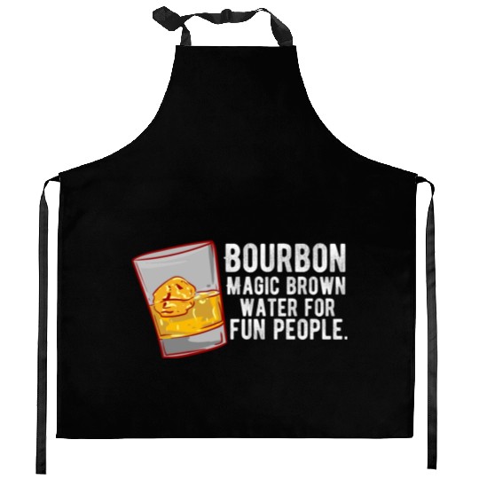 Bourbon - Magic Brown Water Kitchen Aprons