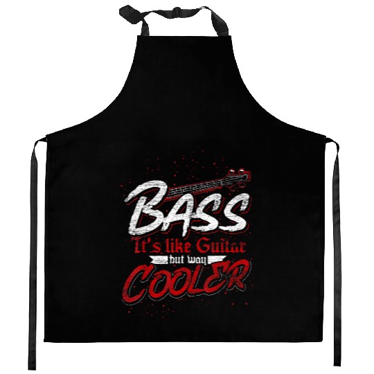 Bass Guitar Player Bass Guitar Kitchen Aprons