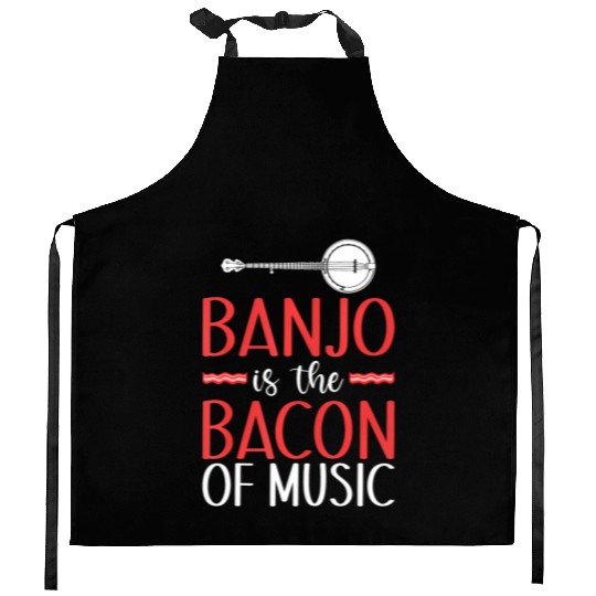 Banjo is the Bacon of Music Banjo Player Kitchen Aprons