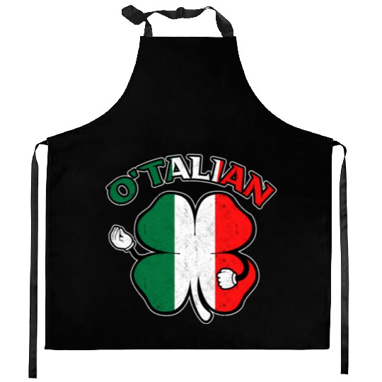 Italian St Patric Day Irish Italian O'Talian Kitchen Aprons