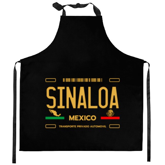 Sinaloa Meco License Plate Aesthetic Sinaloa Kitchen Aprons