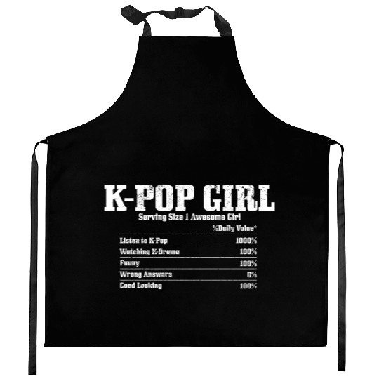 K-Pop Nutrition Facts K-Drama Korean Music Kitchen Aprons