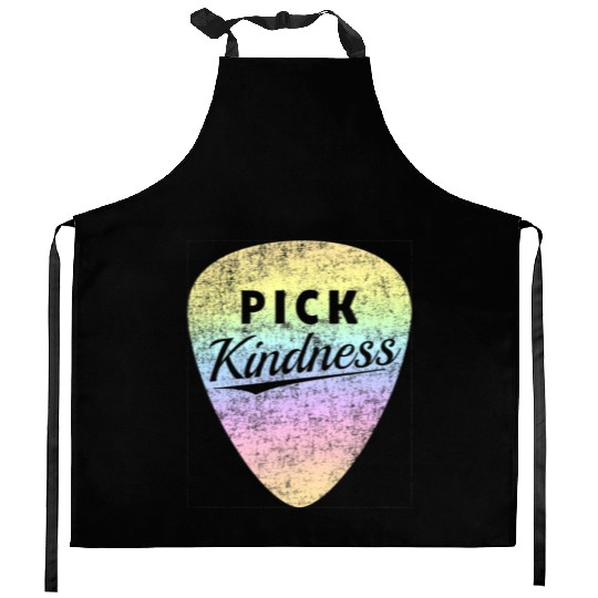 Pastel Rainbow Guitar Pick Pun Anti-Bullying Pick Kitchen Aprons
