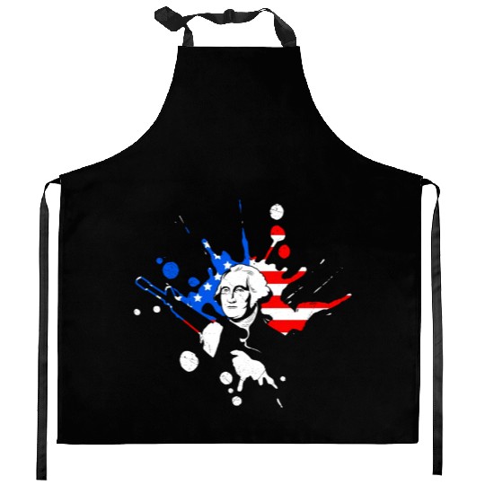 Merica George Washington Independence Day Kitchen Aprons
