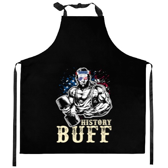 History Buff Independence Day Lincoln Patriot USA Kitchen Aprons