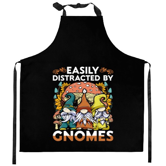 Easily Distracted By Gnomes Garden Gnome Kitchen Aprons