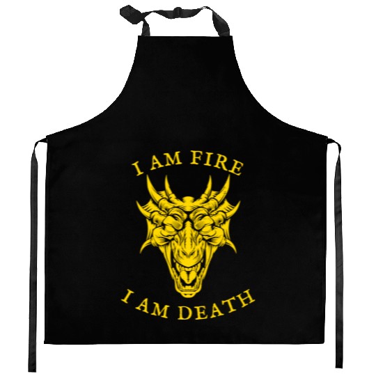I Am Fire, I Am Death Kitchen Aprons