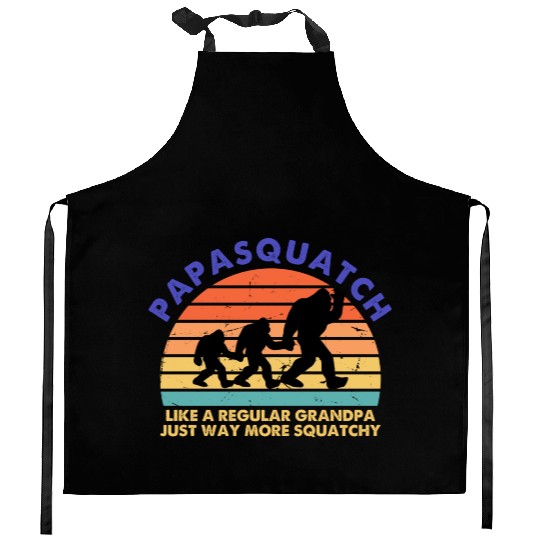 Papasquatch Like A Regular Grandpa Bigfoot Kitchen Aprons